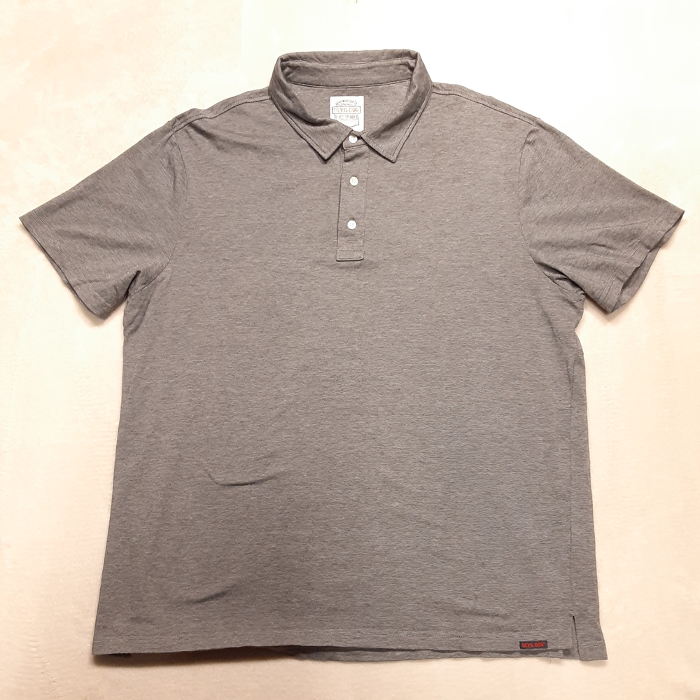 Devil Dog Dungarees Mens Performance Polo XL Melange Charcoal